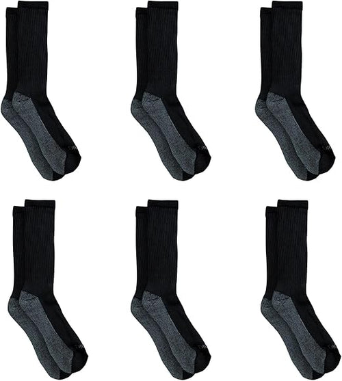 Men's Dri-Tech Original Moisture Control Crew Socks, Available in M-XXL (6, 12, 18 Pairs)